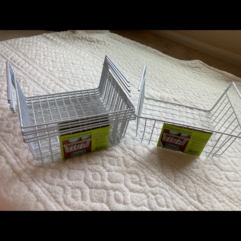 Smart Design Undershelf Storage Basket Small Snug Fit Arms Steel bundle of 6
